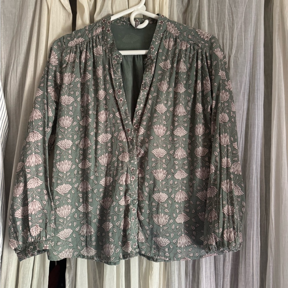 Mata Traders Sage Floral Blouse